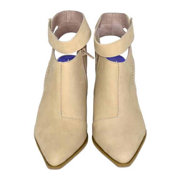 B0 NEW JEFFREY CAMPBELL FREE PEOPLE Beige Nubuck Cutout Bootie Shoes Size 8 M - Picture 4 of 8